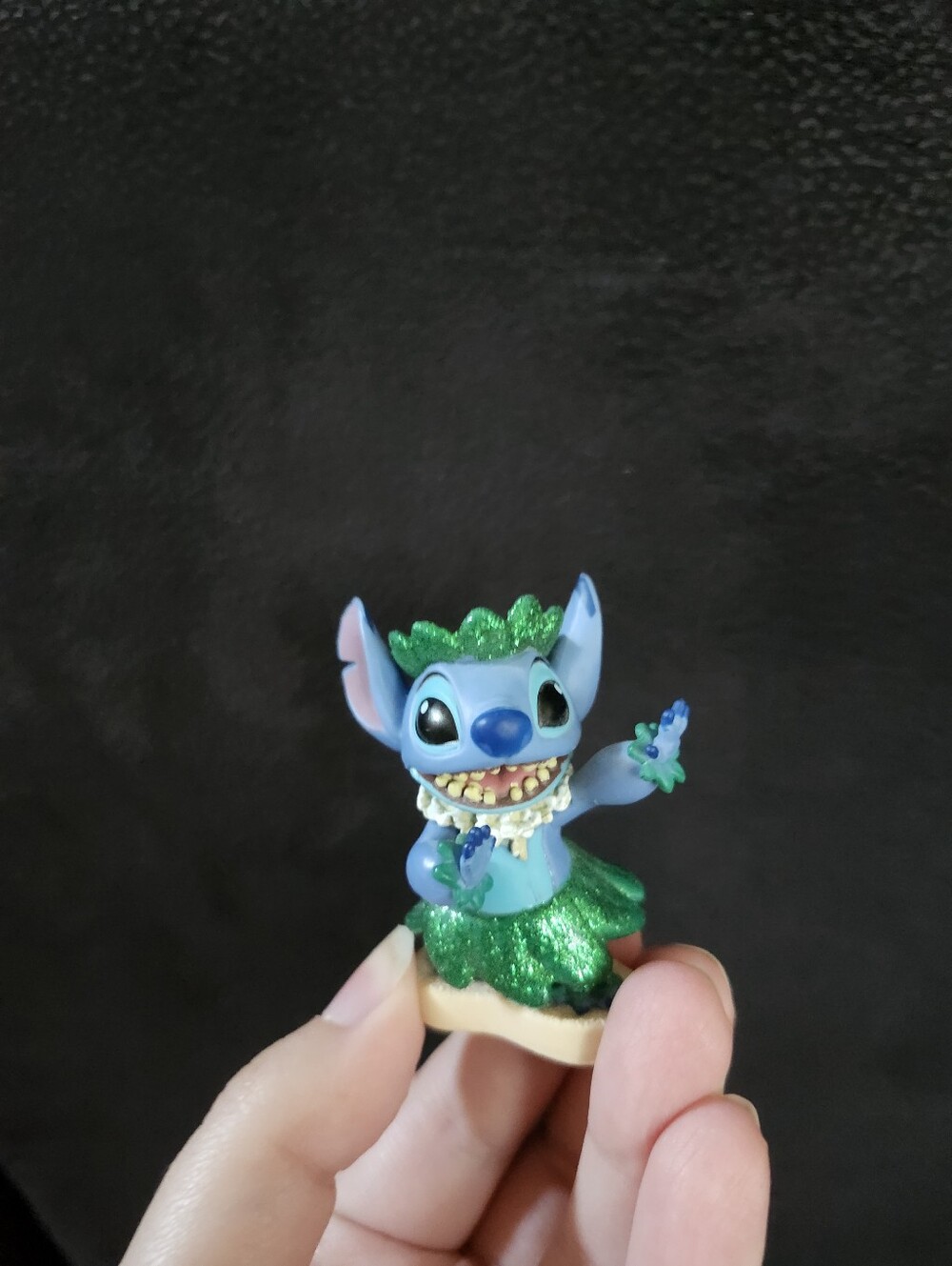 Blue Stitch Hula Figurine Kids Toy - Green Skirt